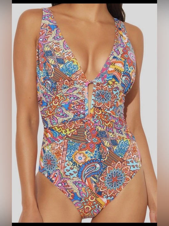 Bleu Rod Beattie Other - Bleu Rod Beattie Women’s Milo Printed Plunge One Piece Swimsuit , size 18W